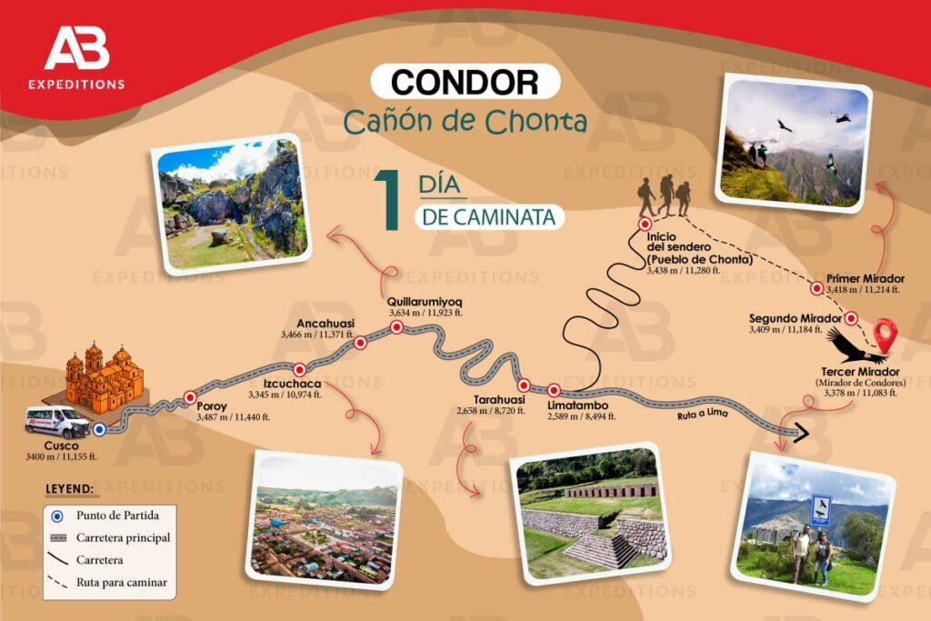 chonta mirador de cóndores mapa general