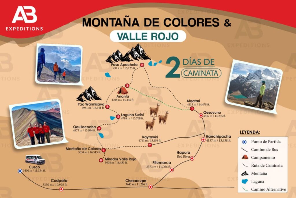 mapa general montaña colores 2 días valle rojo