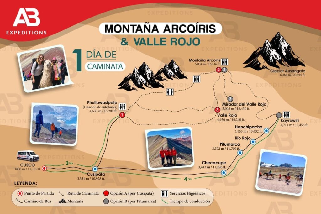 Montaña de colores 1 día mapa general