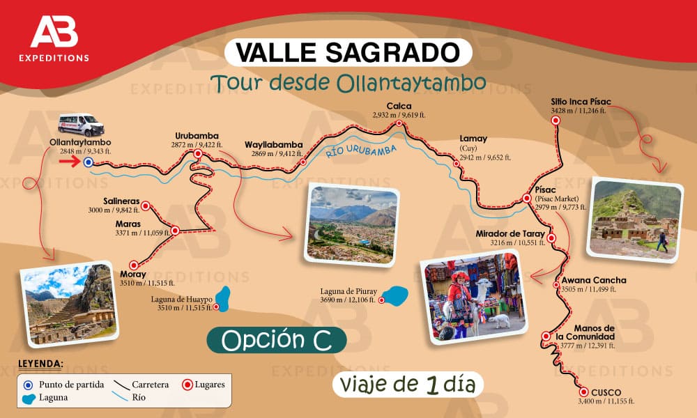 Tour Valle Sagrado desde Ollantaytambo opción C