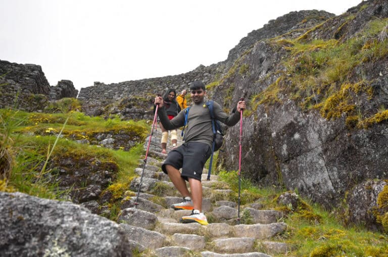 escalones mata gringos del Camino Inca Phuyupatamarca