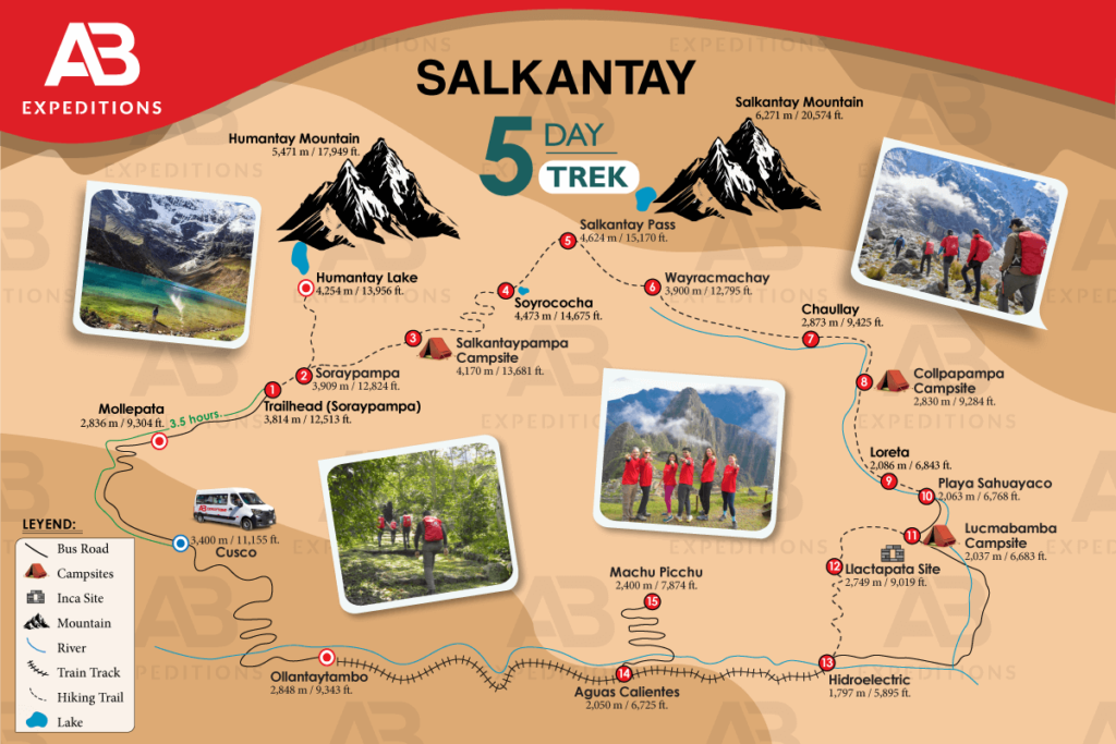 salkantay 5 day hike map