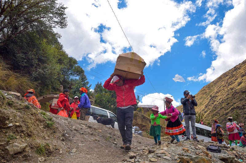 our ab expeditions guide carrying the toys 