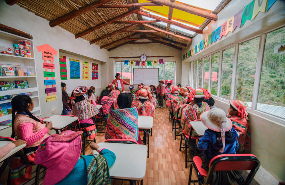 english classroom in patacancha community 