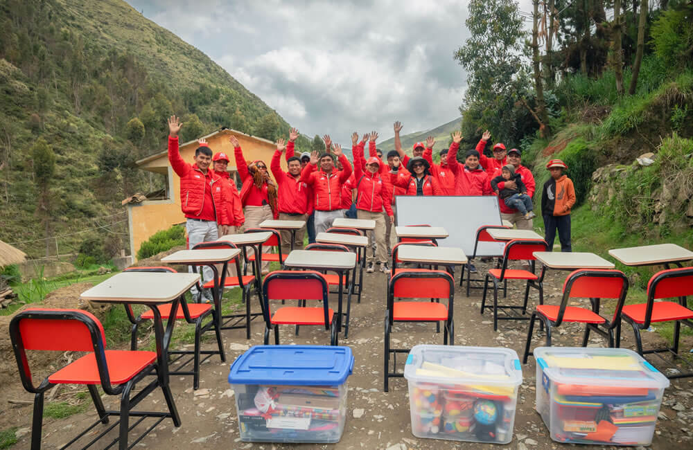 student desk in patacancha community 